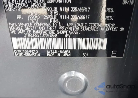 2018 Toyota Rav4 Hybrid Xle z USA, uszkodzony, nr VIN JTMRJREV4JD251868